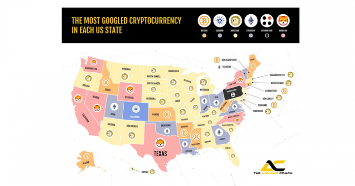 What Cryptocurrency Gets Googled The Most In Each Of The 50 States? Which One Is No. 1 Overall?